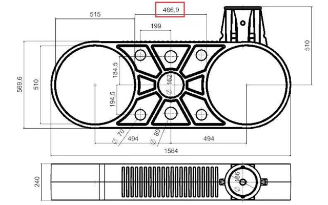 Mm Double Collar Injection Hdpe Bracket For Tuna Farm Cage Waysail