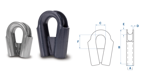 Rope thimble tube gusseted